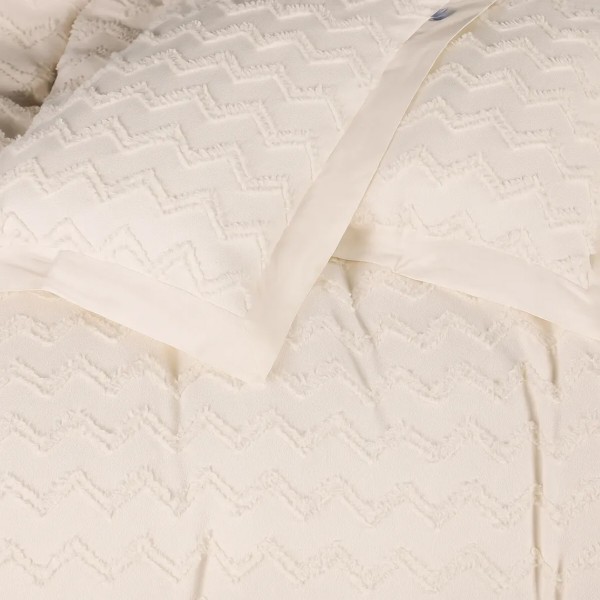 Фото - Комплект постільної білизни MirSon Pique Cotton Snow mountain 220х240 см (2200006536567)